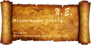 Niedermayer Emília névjegykártya